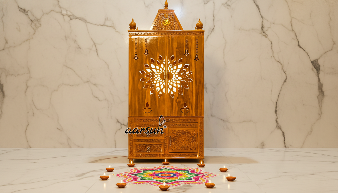 Designer Wooden Mandir with Royal Glow
